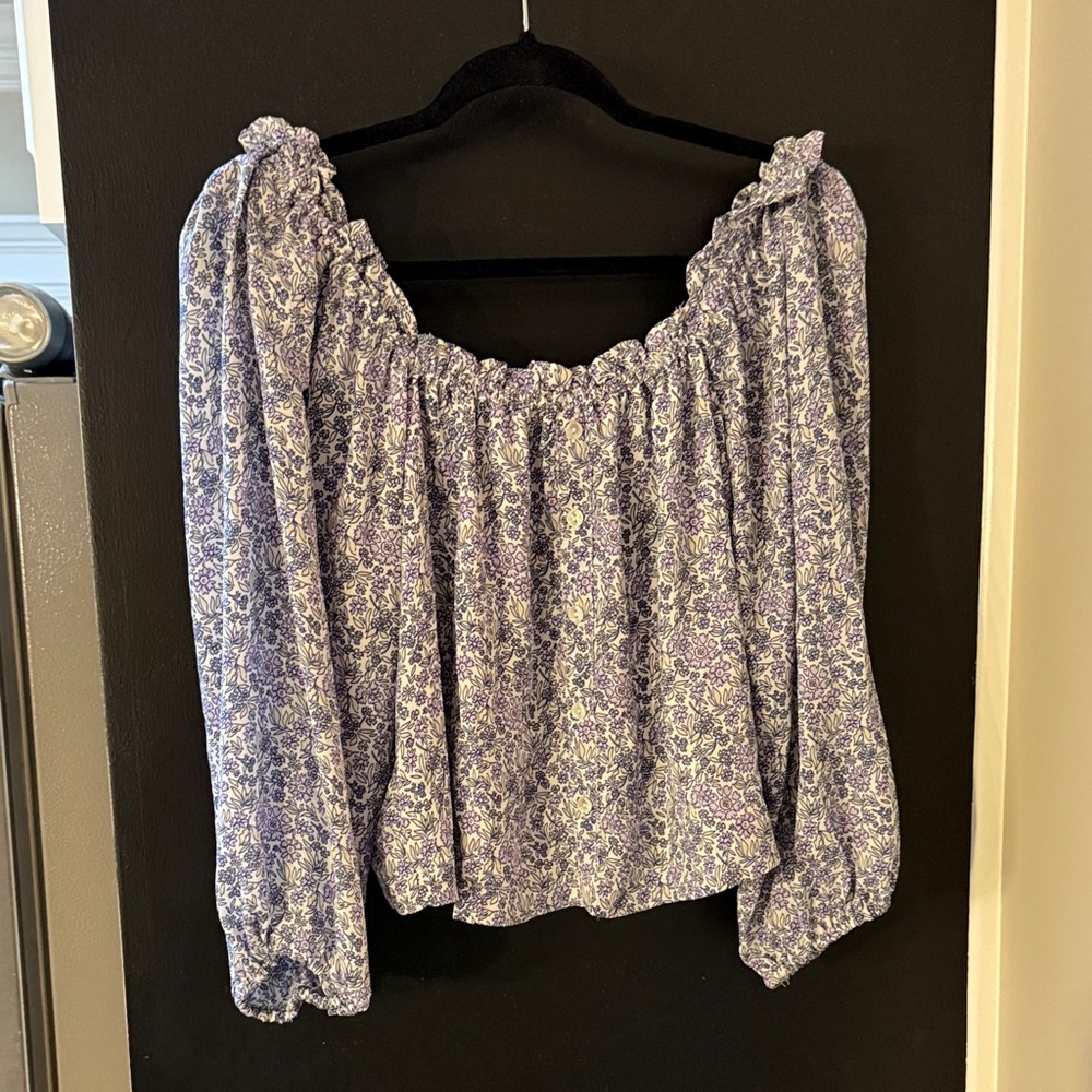 American Eagle  Floral Purple Women's Top